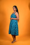 Ikat Blue Dress - Damini