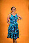 Ikat Blue Dress - Damini