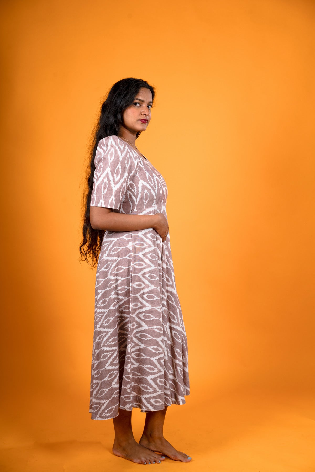 Peach Ikat Dress - Summer Beach
