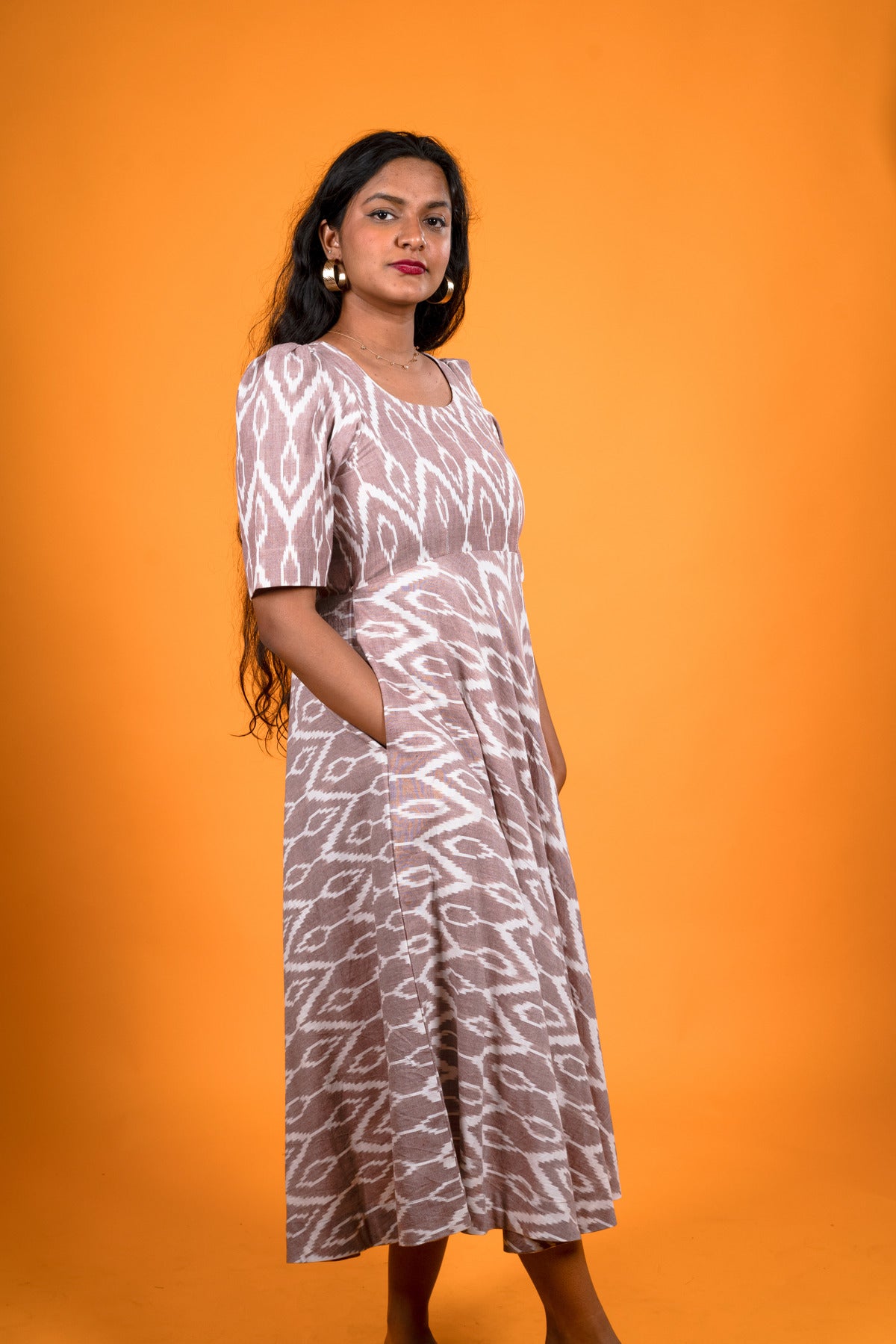 Peach Ikat Dress - Summer Beach