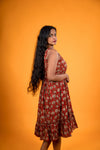 Rustic Red Bagru Print Dress - Neeraja