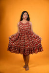 Rustic Red Bagru Print Dress - Neeraja