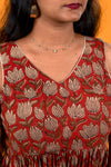 Rustic Red Bagru Print Dress - Neeraja