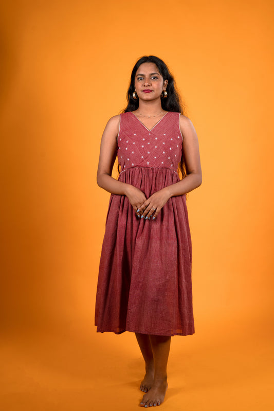 Maroon Khadi Stripes - Ratna Prabha