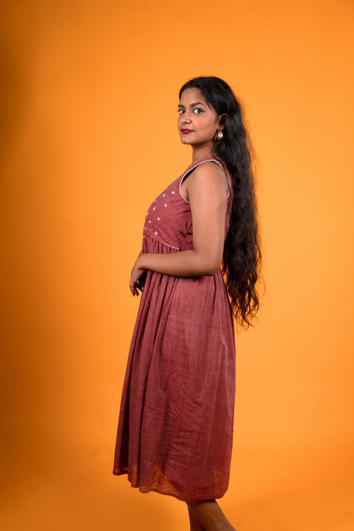 Maroon Khadi Stripes - Ratna Prabha