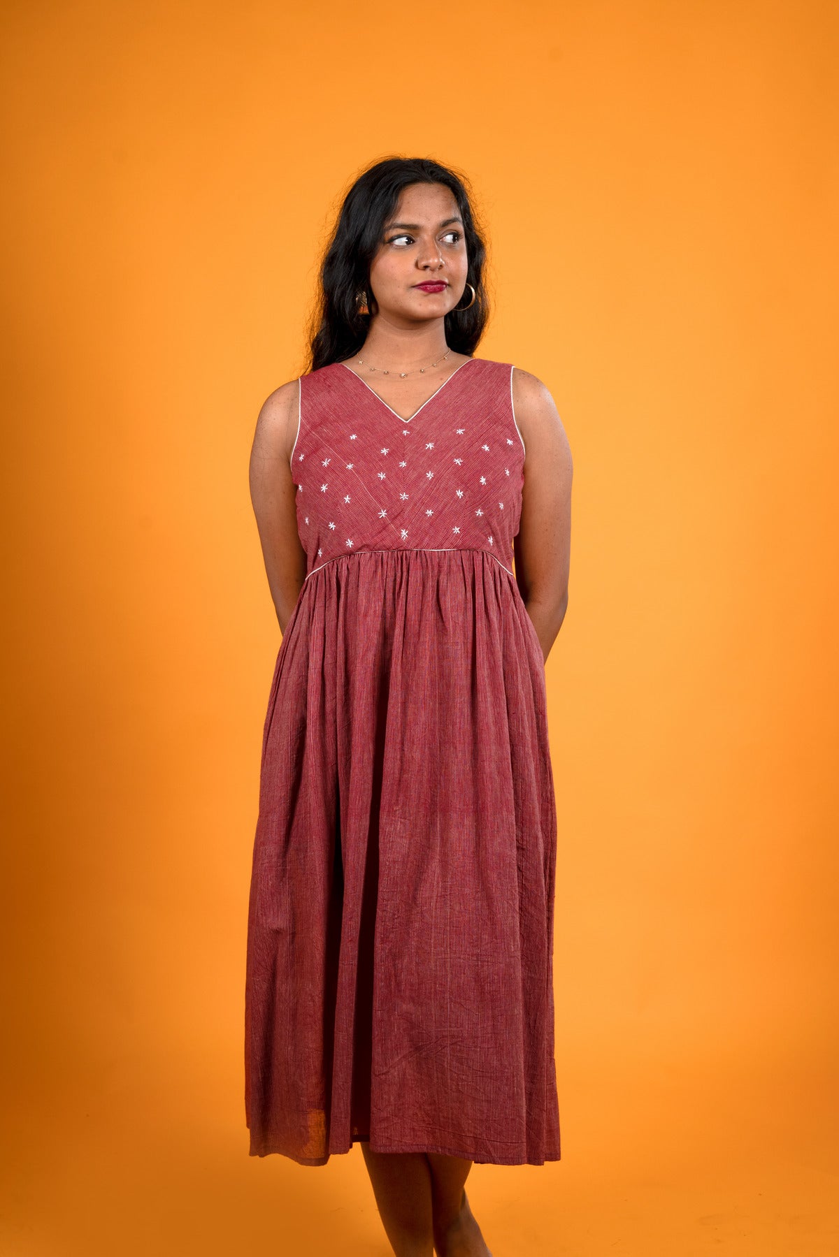 Maroon Khadi Stripes - Ratna Prabha