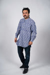 French Blue Ikat Short Kurta