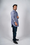 French Blue Ikat Short Kurta