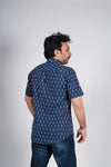 Navy Blue Ikat Short Kurta