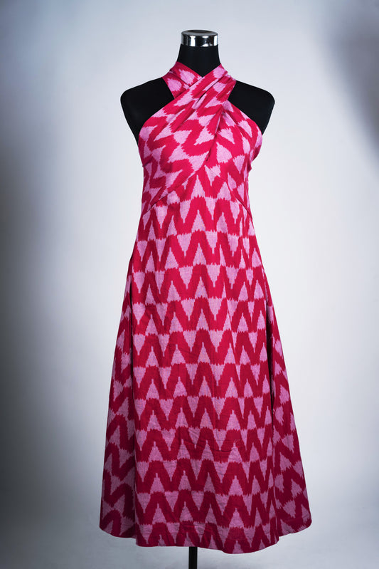 Pink Ikat Dress - Overlap