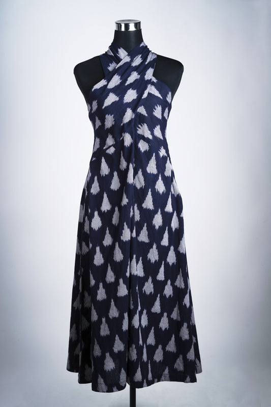 Blue Ikat dress - Overlap