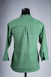 Khadi Olive Green  Shirt - Checks & Ruffles collor