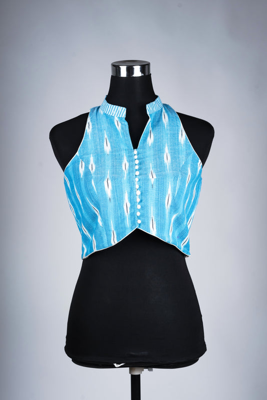 Sky blue Ikat Blouse