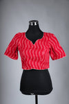 Red Ikat waves Blouse