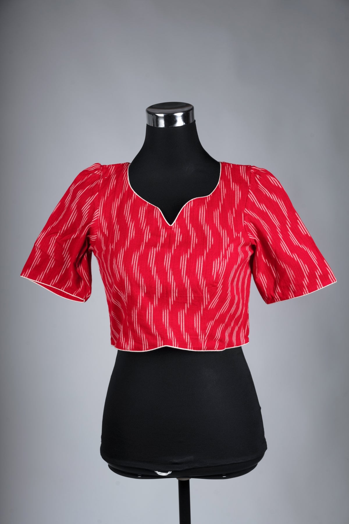 Red Ikat waves Blouse