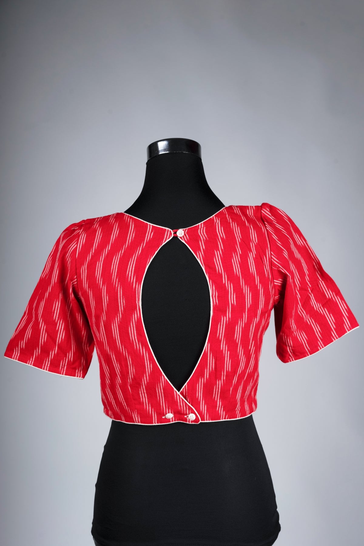 Red Ikat waves Blouse