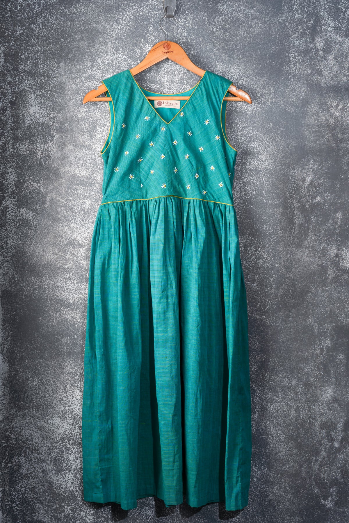 Green Kadhi and handwork dress - Ratna Prabha