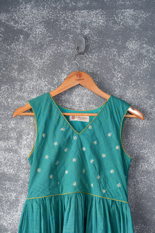 Green Kadhi and handwork dress - Ratna Prabha