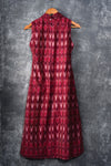 Wine Red Ikat Dress - Turtle neck
