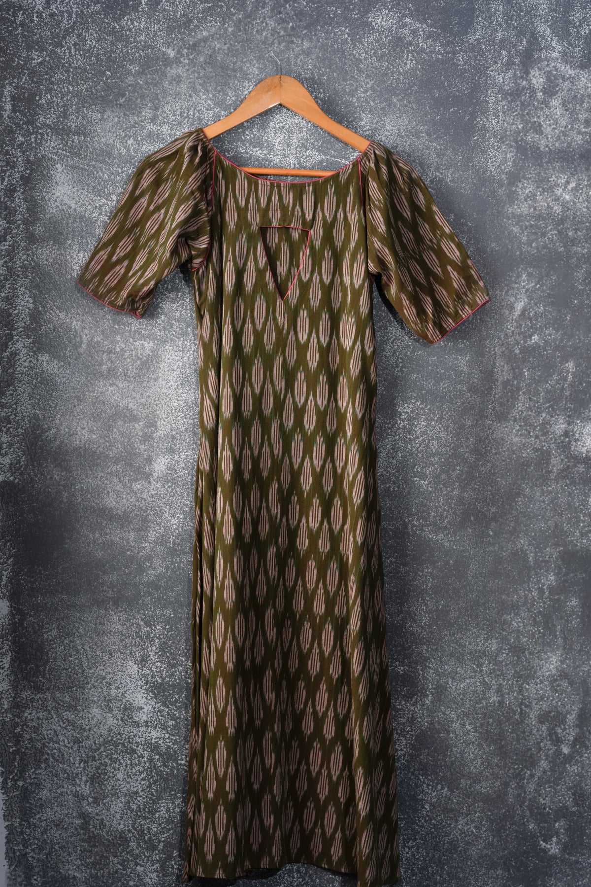 Green Ikat Dress - Mogra