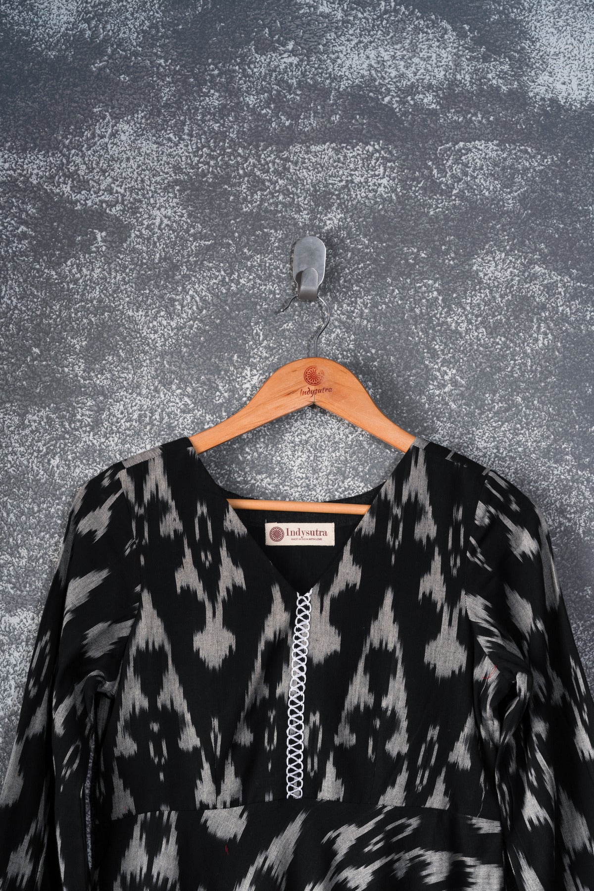 Black ikat Maxi Dress - Sophie