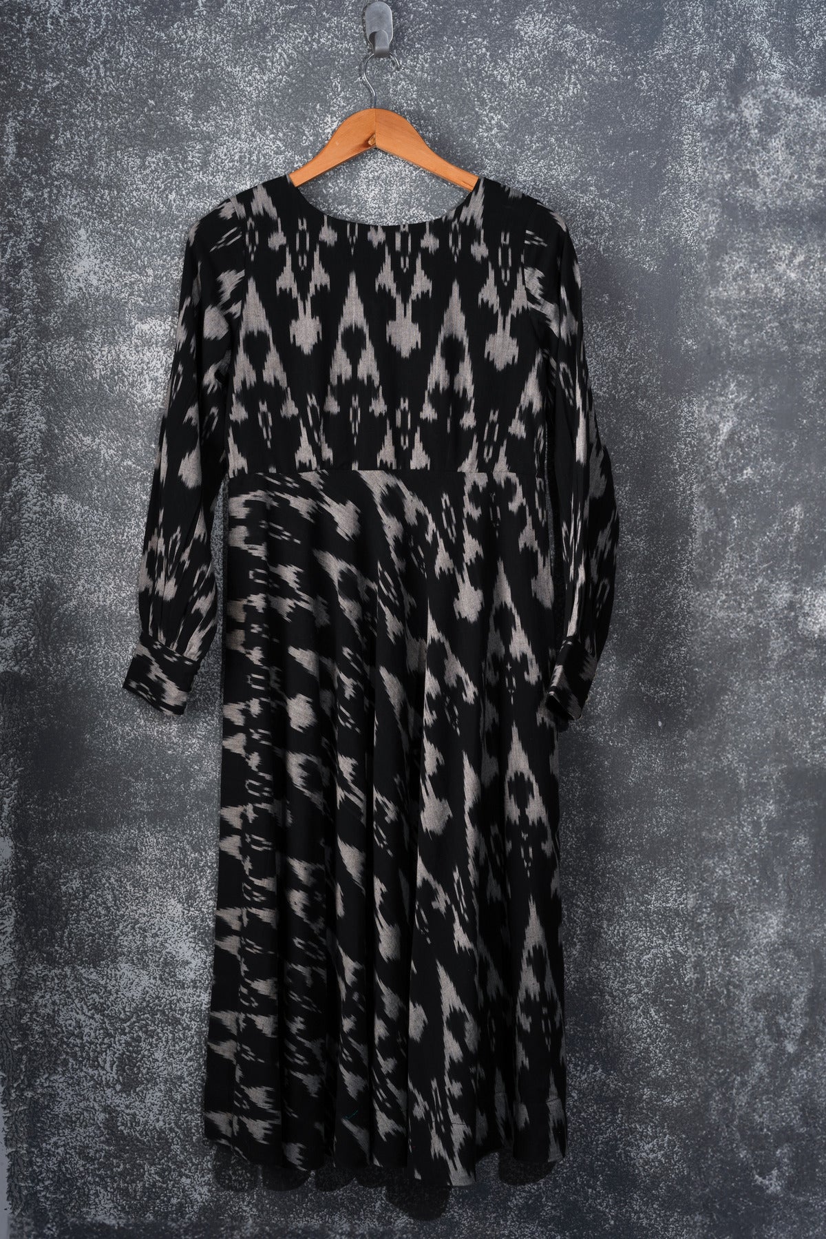 Black ikat Maxi Dress - Sophie