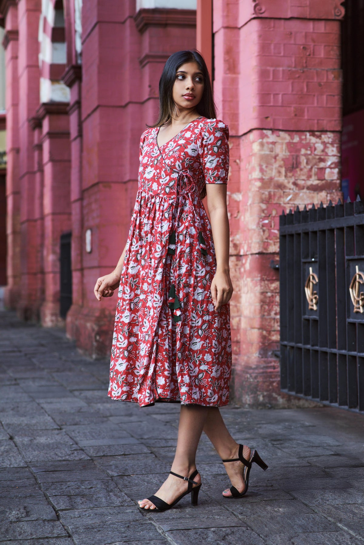 Cherry Pink Bagru print Kurti - Mohini
