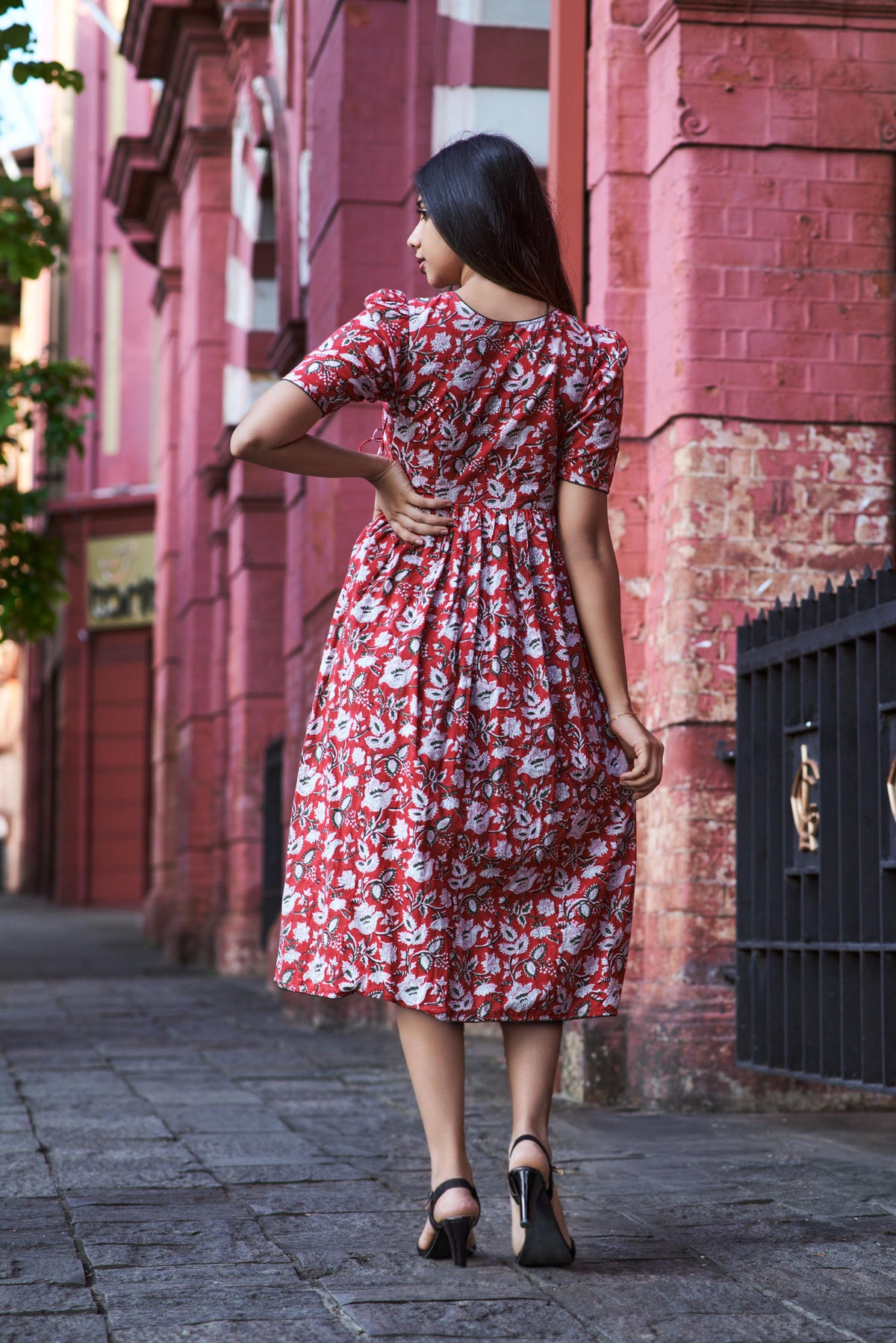 Cherry Pink Bagru print Kurti - Mohini