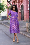 Purple Ikat Dress - Padmini