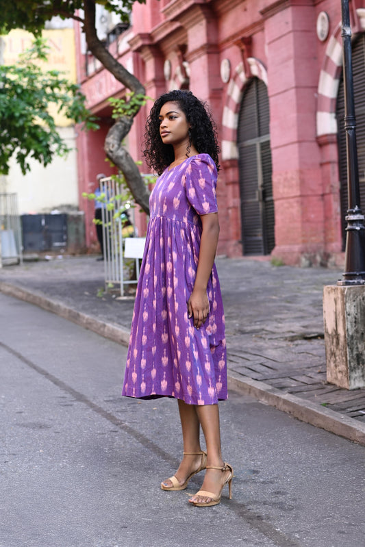 Purple Ikat Dress - Padmini