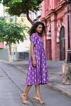 Purple Ikat Dress - Padmini