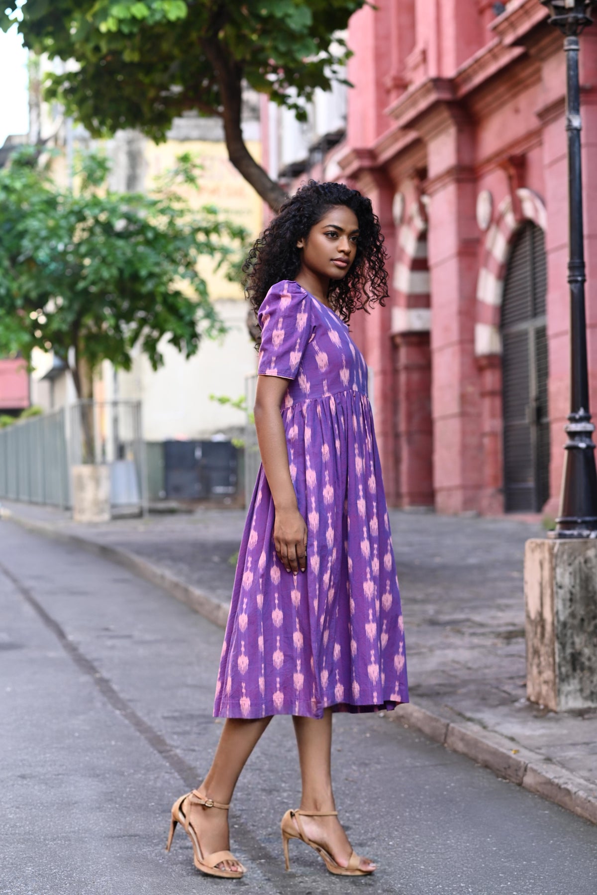 Purple Ikat Dress - Padmini