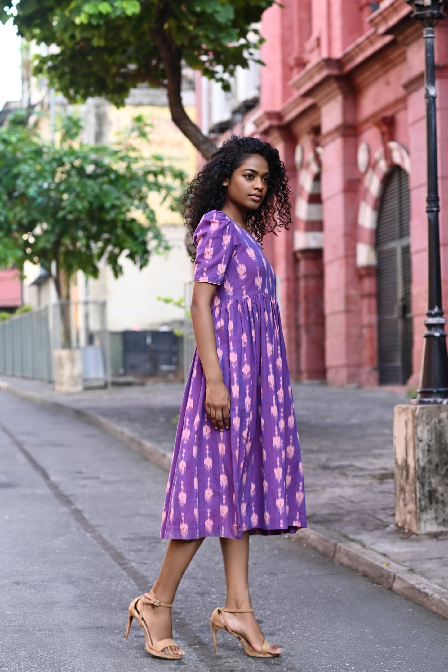 Purple Ikat Dress - Padmini