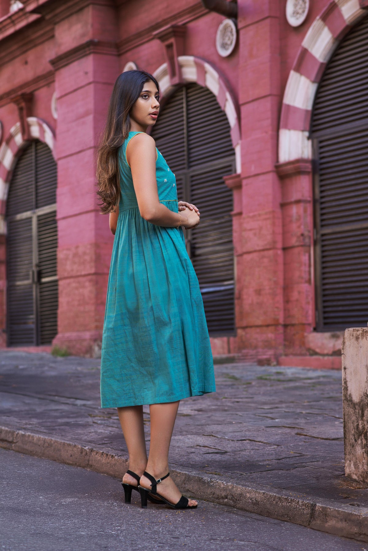 Green Kadhi and handwork dress - Ratna Prabha