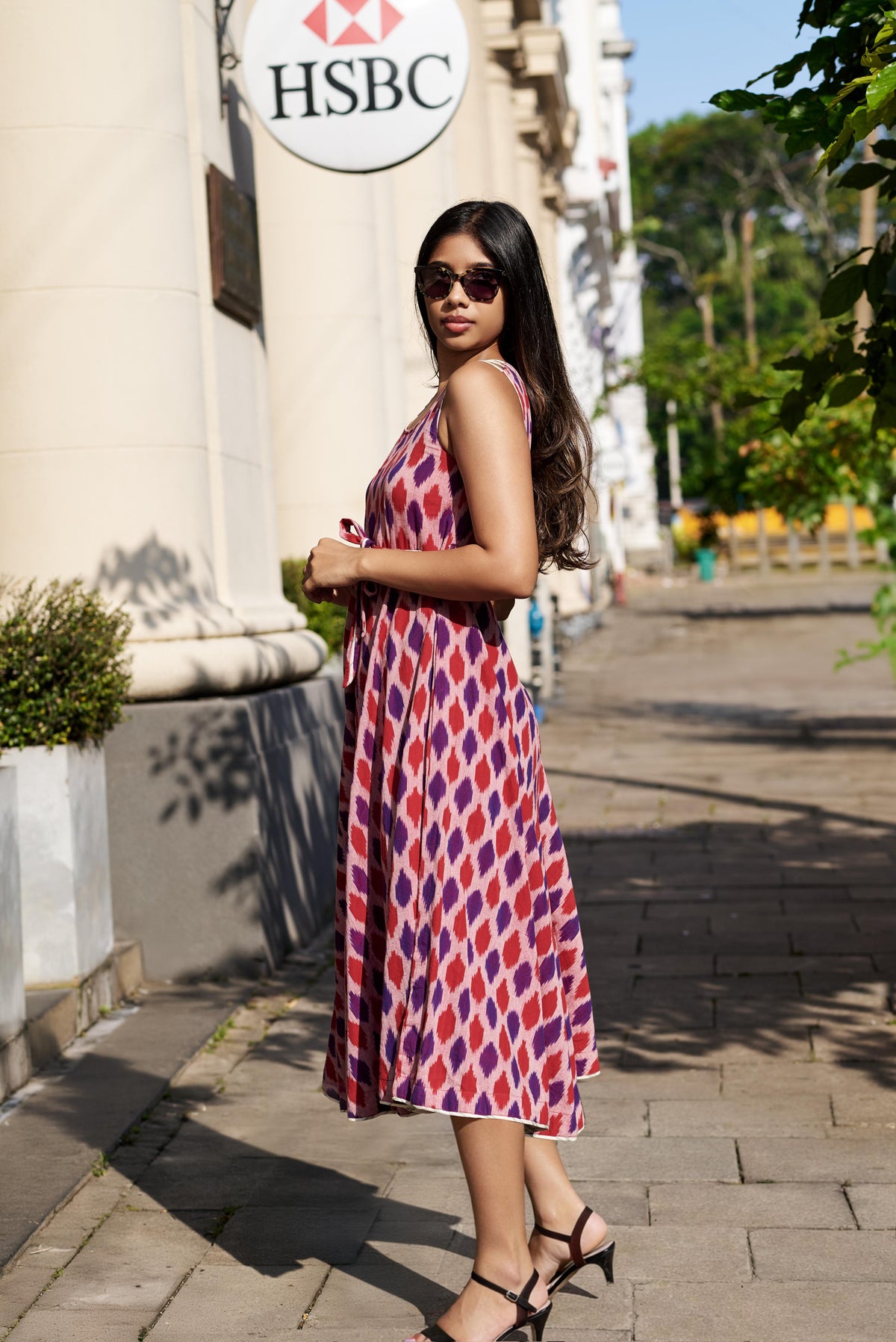 Ikat Purple Dress - Hellen