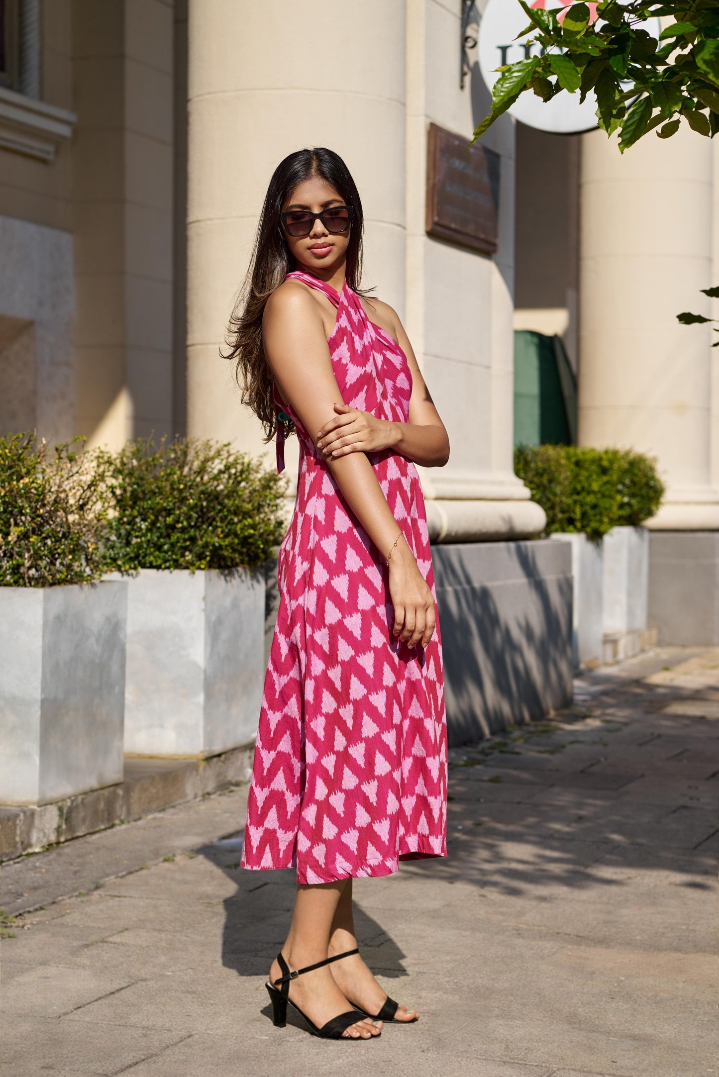 Pink Ikat Dress - Overlap