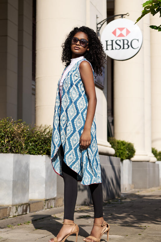 Indigo Print with natural dyes - Shrug