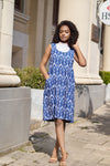 Ikkat Blue Romper - Shrugs