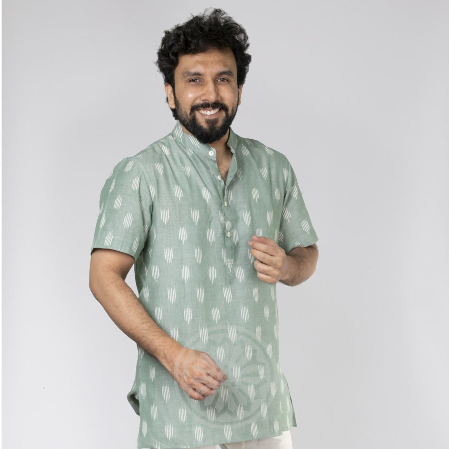 Mint Green Ikat Short Kurta