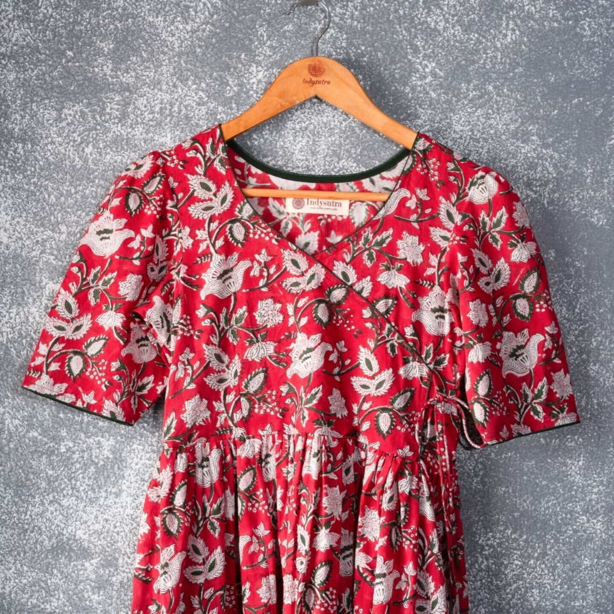 Cherry Pink Bagru print Kurti - Mohini