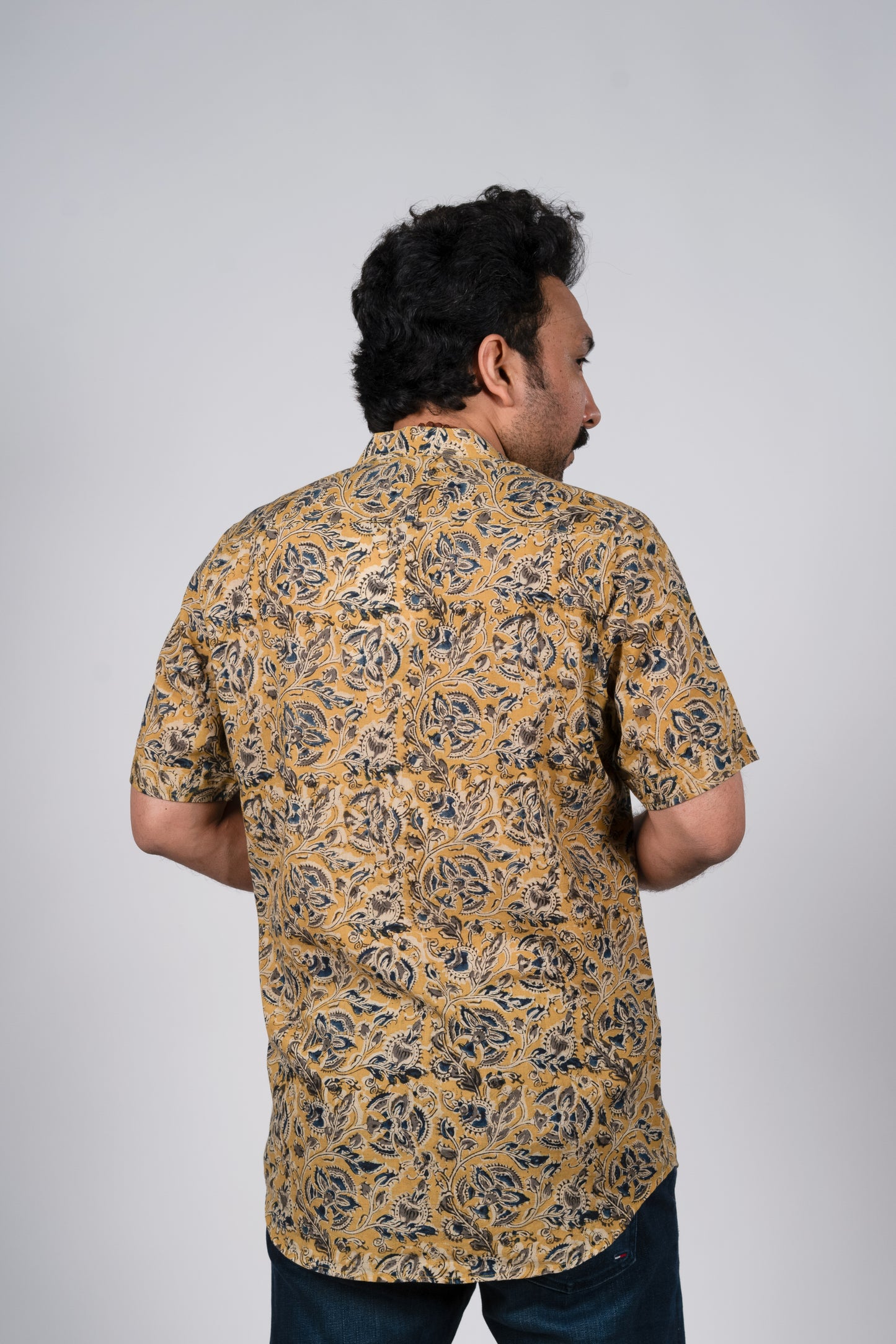 Yellow & Indigo Kalankari Shirt