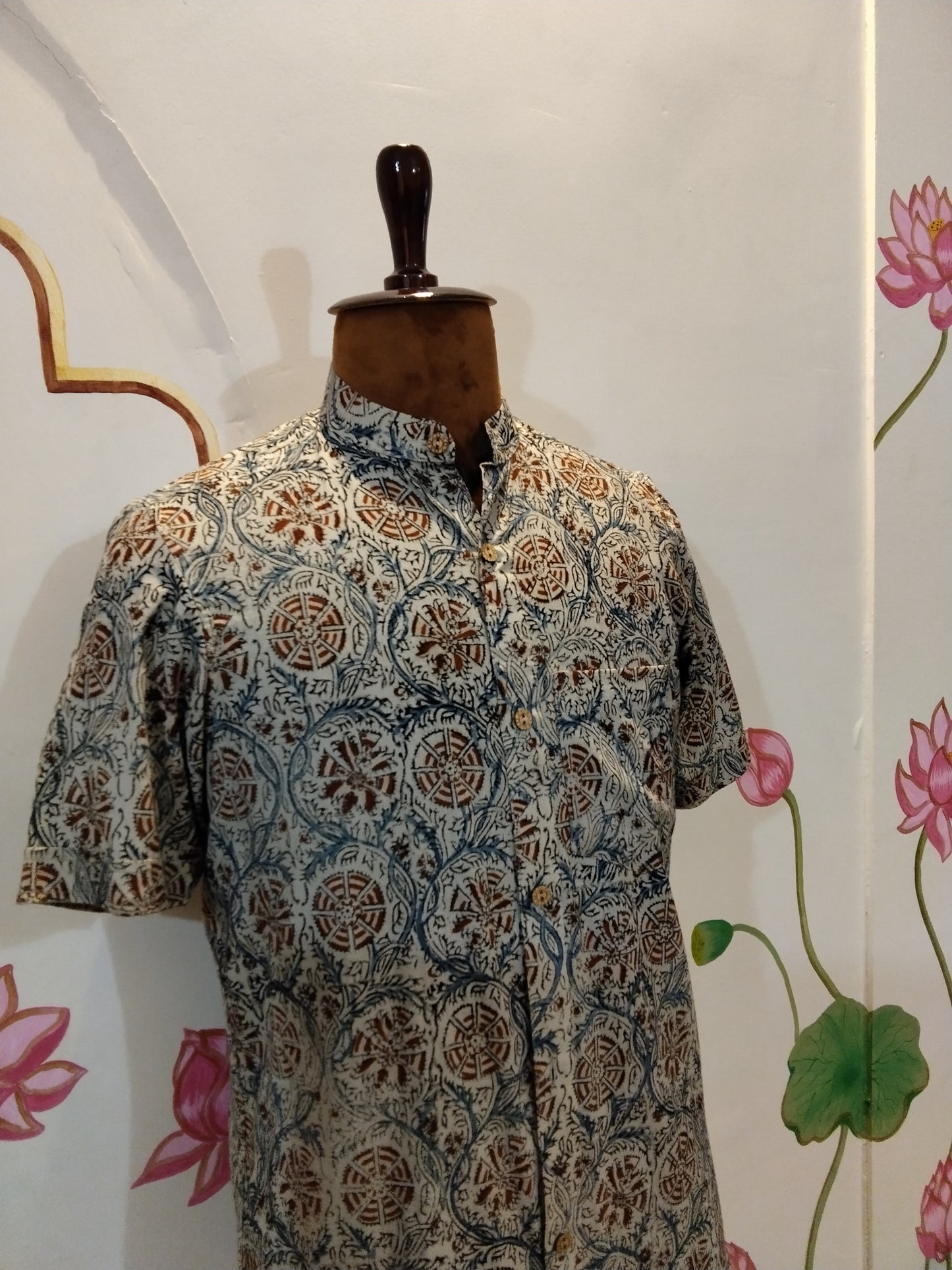 Beige & Red Kalankari Shirt