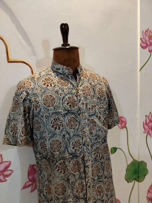 Beige & Red Kalankari Shirt