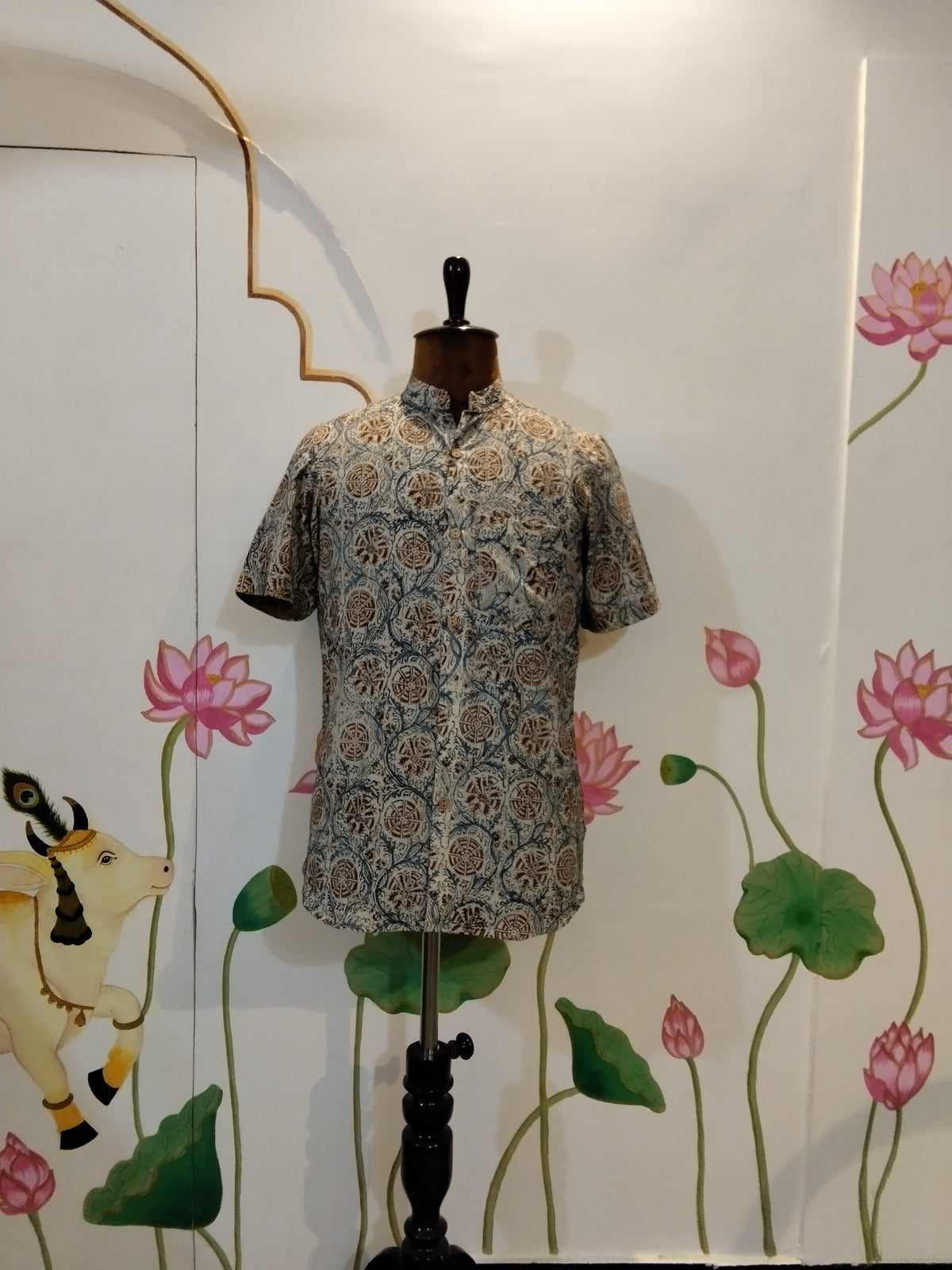 Beige & Red Kalankari Shirt