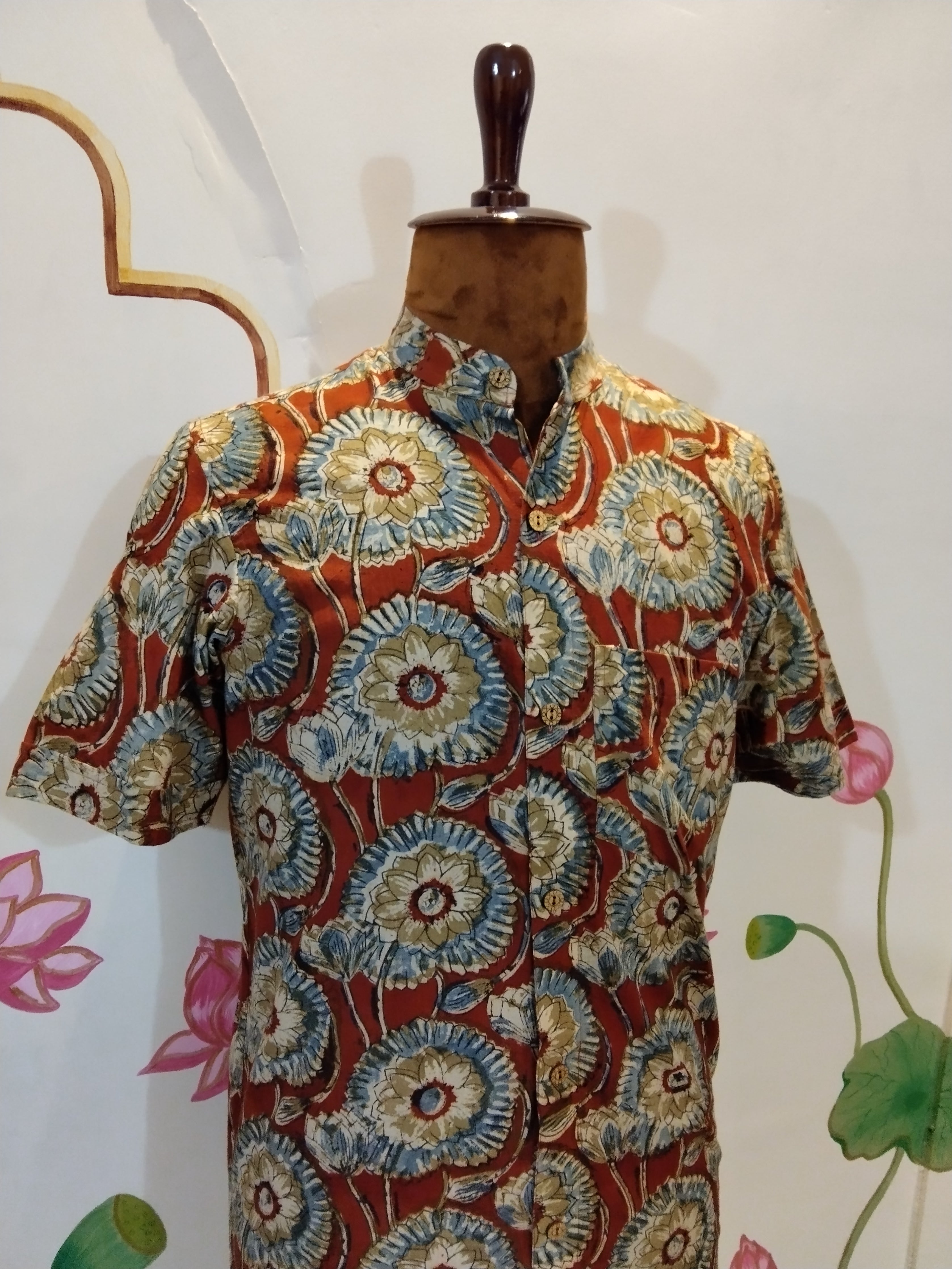 Sun Flower & Red Kalankari Shirt