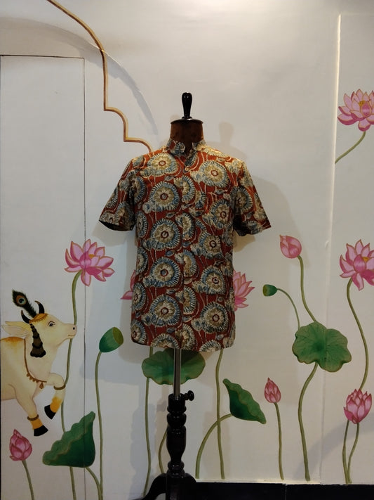 Sun Flower & Red Kalankari Shirt