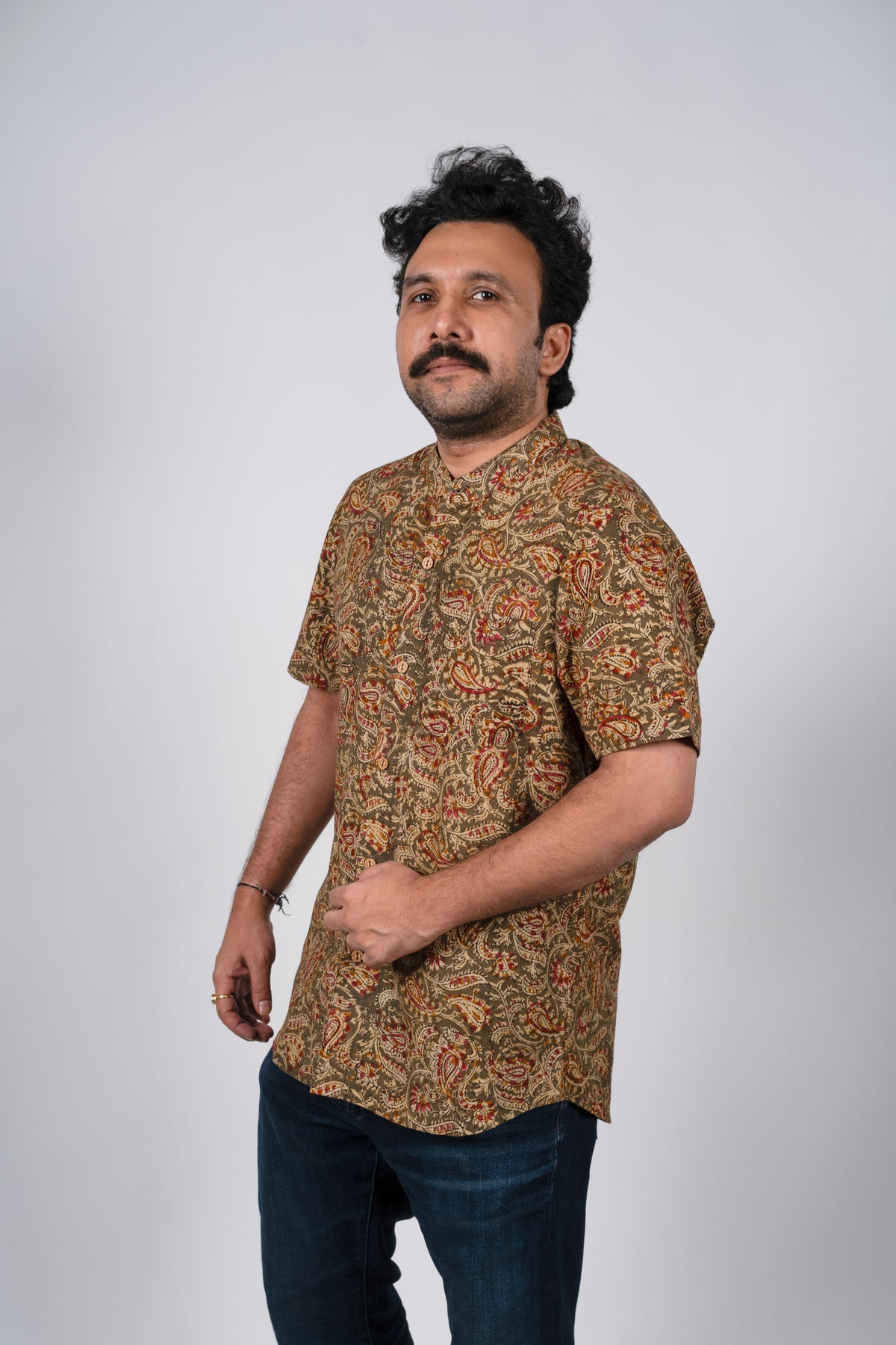 Olive Green Kalankari Shirt