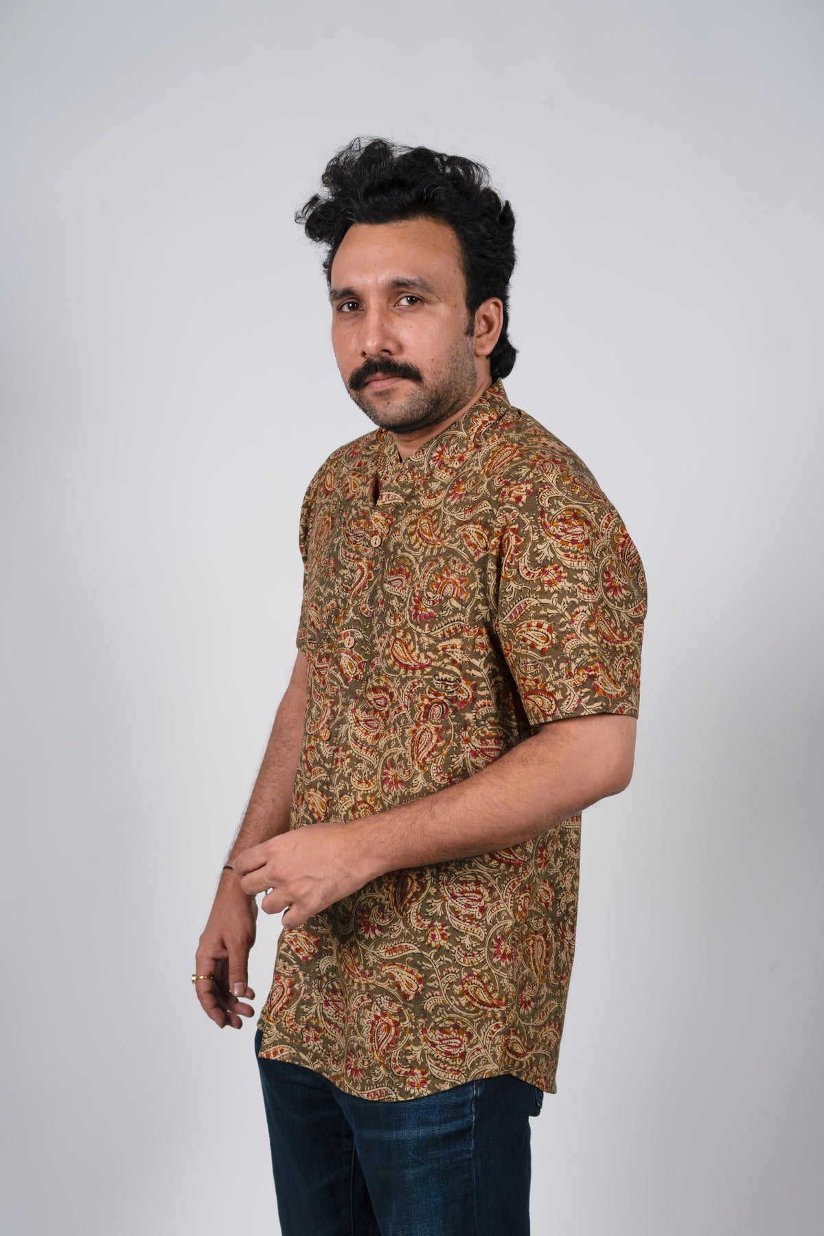 Olive Green Kalankari Shirt