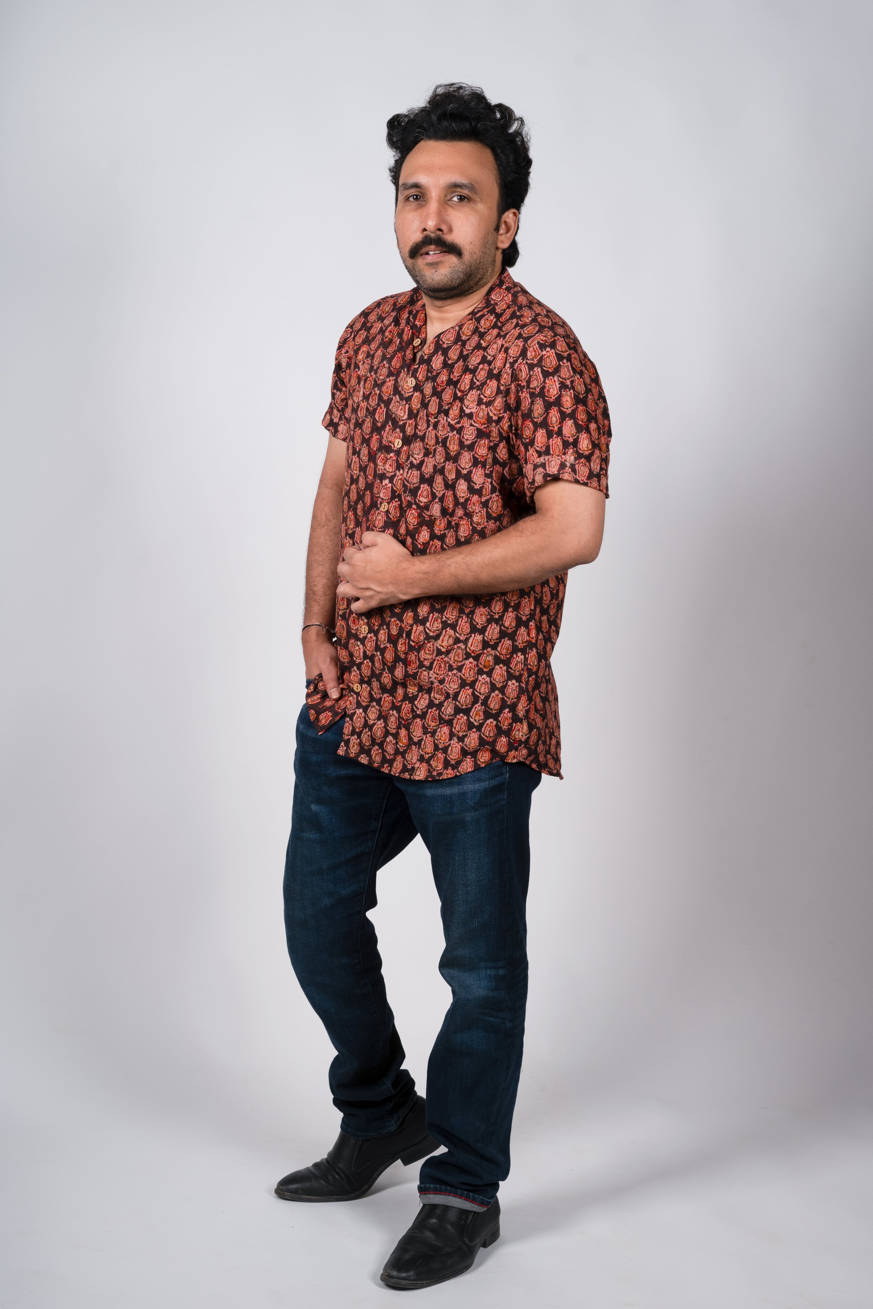 Black & Red Kalankari Shirt