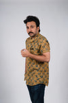 Mustard Yellow and Indigo Kalankari Shirt